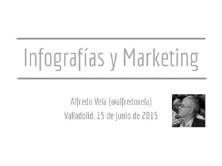 Infografías y Marketing
Alfredo Vela (@alfredovela)
Valladolid, 15 de junio de 2015
 