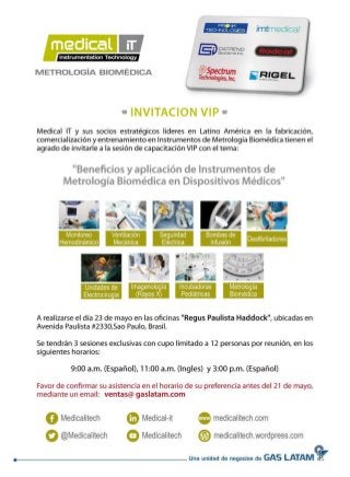 Infografía Medical IT VIP Biomedical Training @ Hospitalar, Brasil
