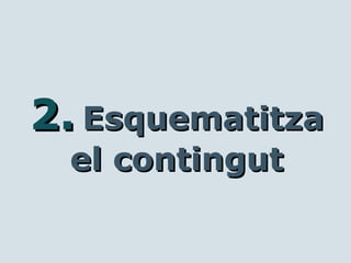 2.2. EsquematitzaEsquematitza
el contingutel contingut
 