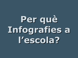 Per quèPer què
Infografies aInfografies a
l’escola?l’escola?
 