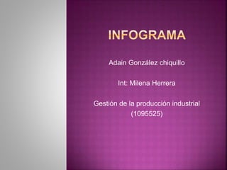 Adain González chiquillo
Int: Milena Herrera
Gestión de la producción industrial
(1095525)
 