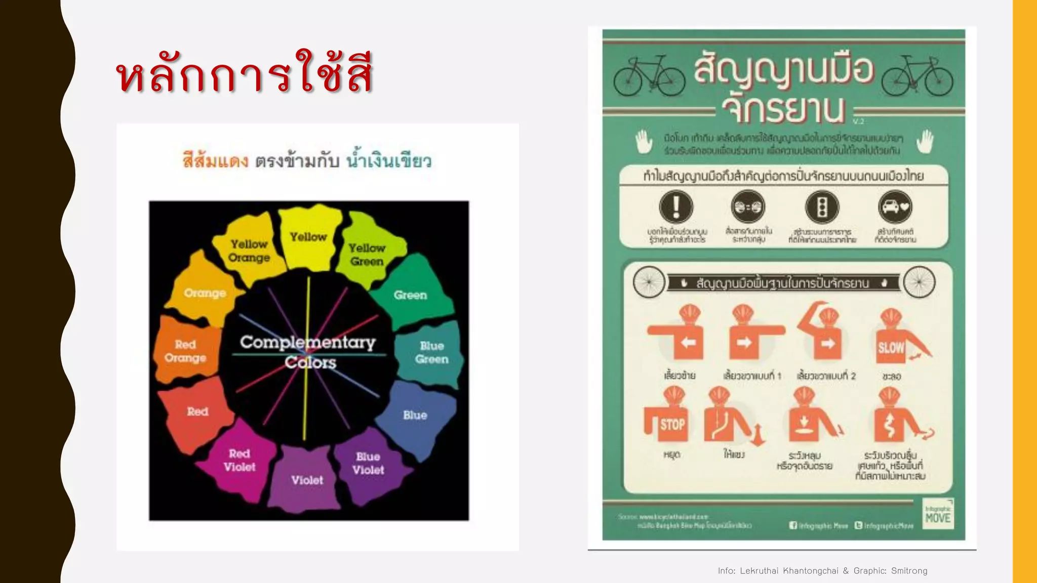 หลักการใช้สี
Info: Lekruthai Khantongchai & Graphic: Smitrong
 