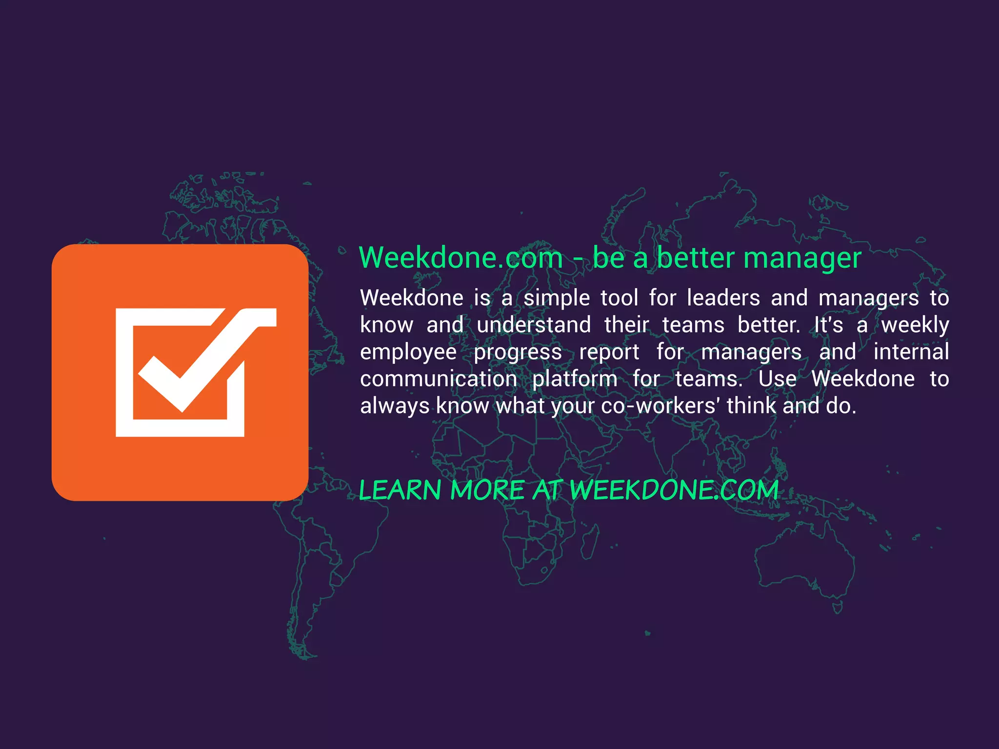Don’t be the boss who’s
remembered as grumpy cat.
Always give much more positive
feedback than negative.
Negativity bias =
humans have a much greater recall
of unpleasant memories compared
with positive ones.
Learn to share weekly what you
are thinking and doing.
Expect the same from everyone
in your team.
#9. Don't be too negative #10. Communicate openly
1 = 10
$29%
rise in company market value can
be achieved by improvement of
internal communication
effectiveness
 