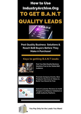 How to Get B.A.N.T. Quality B2B Sales Leads-Infographic