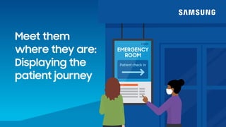 Meet them
where they are:
Displaying the
patient journey
EMERGENCY
ROOM
8:45AM
Patient check in
 