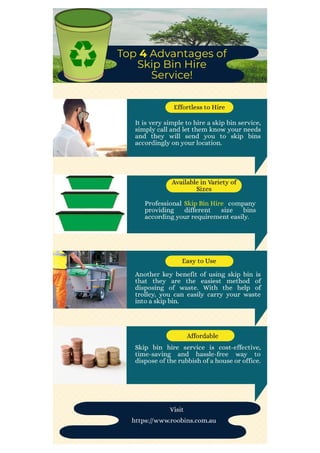 Infographic top 4 advantages of skip bin hire service