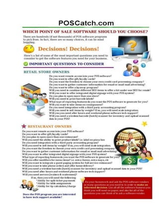 How to Choose Point of Sale Software | PDF