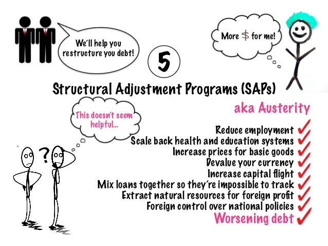 the uses of the structural adjustment programs 2 while the world bank introduced sectoral adjustment loans in 1984 as the mechanism for structural adjustment, they are essentially the same as saas (harrigan and mosley 1991, 31) therefore, for the purpose of this article we will refer to those as structural adjustment programs. the uses of the structural adjustment programs 2 while the world bank introduced sectoral adjustment loans in 1984 as the mechanism for structural adjustment, they are essentially the same as saas (harrigan and mosley 1991, 31) therefore, for the purpose of this article we will refer to those as structural adjustment programs.