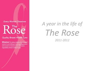 A year in the life of
 The Rose
      2011-2012
 
