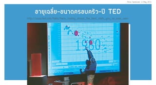 ÍÒÂØà©ÅÕèÂ–¢¹Ò´¤ÃÍº¤ÃÑÇ–»‚ TED
http://www.ted.com/talks/hans_rosling_shows_the_best_stats_you_ve_ever_seen
Ref#22
Perus Saranurak 12 May 2015
 