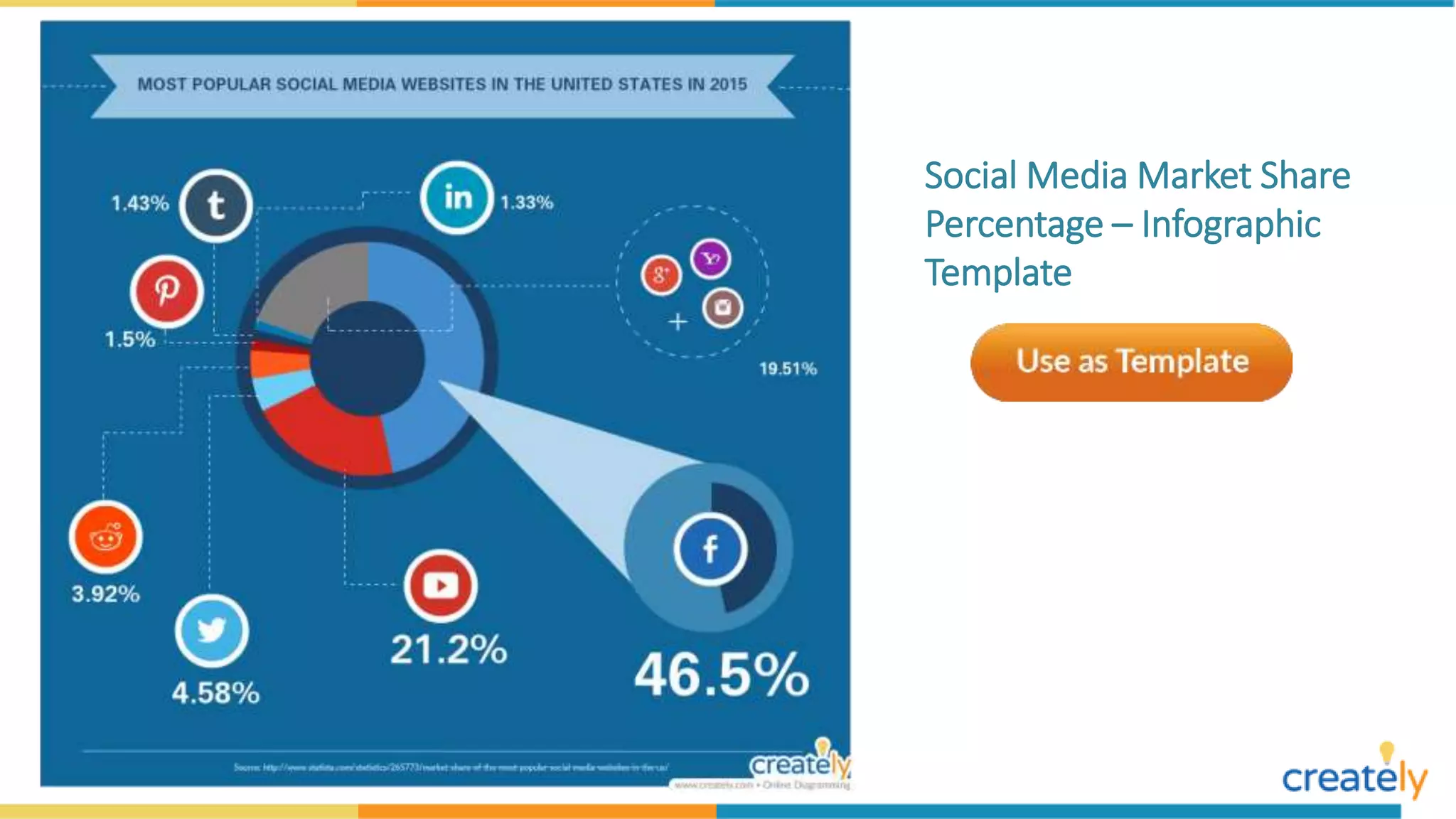 Social Media Market Share
Percentage – Infographic
Template
 