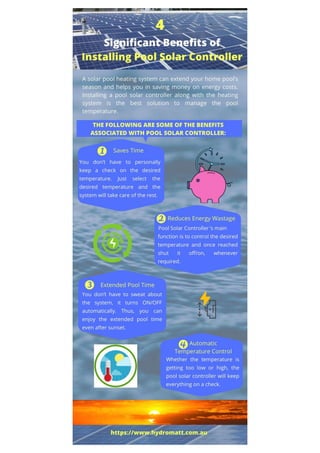 Infographics - 4 Significant Benefits of Installing Pool Solar Controller