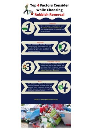 Infographics - Top 4 Factors to Consider while Choosing Rubbish Removal