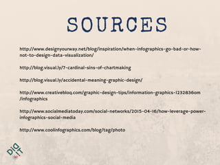 SOURCES
http://www.designyourway.net/blog/inspiration/when-infographics-go-bad-or-how-
not-to-design-data-visualization/
h...