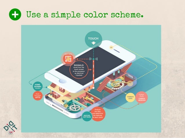 use a simple color scheme simple info graphics