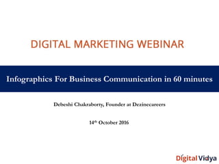 Infographics For Business Communication in 60 minutes
Debeshi Chakraborty, Founder at Dezinecareers
14th October 2016
 