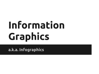Information
Graphics
a.k.a. Infographics
 