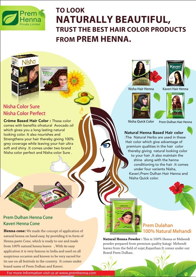 Overview of Prem henna products