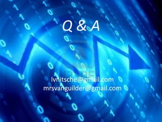 Q&A


  lvnitsche@gmail.com
mrsvanguilder@gmail.com
 
