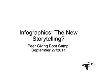 Infographics: The New Storytelling? Peer Giving Boot Camp  September 27/2011 