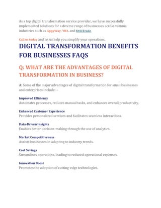 Infographic: The Benefits of Digital Transformation for Businesses in ...