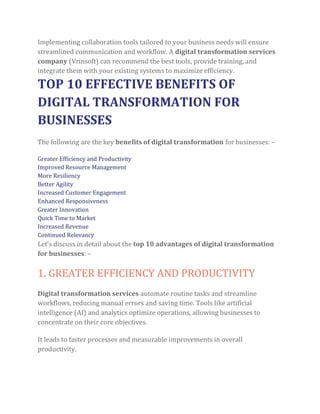 Infographic: The Benefits of Digital Transformation for Businesses in ...