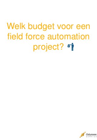 Welk budget voor een
field force automation
project?
 