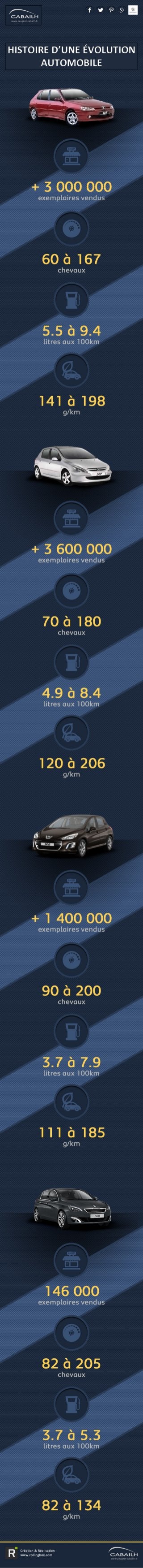 Infographie Peugeot 306 à 308