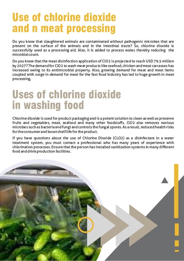 Uses of chlorine dioxide in washing food