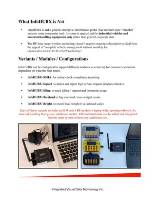 Infohub Example InfoHUBX, Fully automatic RF wireless operational data in real time for ...
