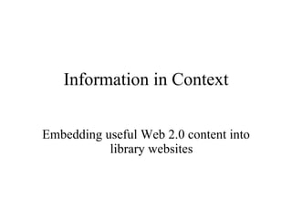 Information in Context ,[object Object]