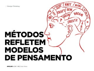 22 Design Thinking

MÉTODOS
refletem
MODELOS
DE PENSAMENTO
INFOLIDE • | SP | BR | Fabio Silveira

 