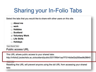 Sharing your In-Folio Tabs
 