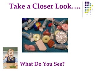 Take a Closer Look…. What Do You See? 