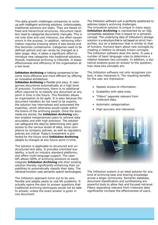 Semantic Archiving Solution by Infolution