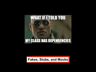 Fakes, Stubs, and Mocks
 