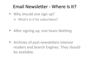 Email Newsletter - Where Is It? ,[object Object]
