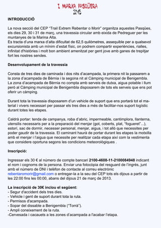 IT O U CÓ
NR D C I

L n v s ci d l E “ri x e R b na oMoi og n z a u s s a q e ,
 a o a e c e C P Ta E t m e e tr
          ó         l r             r” ra ia q e t P s ü s
                                     r    t      e
e d s 9 3 i 1d maç u at v si c c l a e i d P de u r e l
 l i 2 , 0 3 e r, n r e s i u r mb id e e rg e p re
 s e                   a   a r a       xa              s
mu tn e d l Mai At.
  na y s e a r a l
               n   a
E t c d n max d l d i l t e6 , q imers a s q iep r q a e o
 s r t ’ a ra ’t i u a d 25 uò t , se u l e a u l v l
   aa u          aa f t
                     c           l   e       b        s
e c ri iaa u míi d s tíc o p de c mp rr x ei c s r ls
 xus n t mb n n ’ t f i n o rm o at e p r n i ,il ,
     os           m e a s,               i     è e ae
i itt 's r s mo b na i t me ia p r e t v a g n s et p j
n n a d iòi i l o mb n a n z t e g n j e mb a e d r i r
 fi h t e       t      e     t         o            et a
frl n s e s n e .
ot s o t s e d s
   e    r

D s n ou a n d l t v s i
 e e v lp me t e a r e sa
                   a

C n t d t s i d c mi d i o n s ’ a a a l pi r n l p sae a
 o s e r d s e a n a d s i d c mp d , r a ia a s rm
    a    e e        a        t a        a me    t
l z n d c mp d d B ri i s g n n a C mp gmu ip l eB n e l
a o a ’ a a a e èn l e o a i l à i
       a            a a        t      n   n i d e i mb .
                                           ca       g   a
L z n d c mp d d B ri n c mpaa s re d d t , i ap tb iu
 a o a ’ a a a e èn o o t mb ev i e ux a u oa l lm
        a            a                s     a g       e l
p r a C mp gmu ip l eB n e l d p s rm d tt e s re q ee s o
 eò l à i n   n i d e i mb i o ae e os l ev i u n p t
                ca      g    a s             s    s
oeiu c mp g
 fr n à i .
   r       n

D rn tt l t v si d p s rm d nv h l d s p rq ee s otr tt l -
 ua toa a r e s i o ae ’ e ie e u ot u n p r à o e ma
           a   a s         u    c                 a
tr lv es e e s rp r a s r lt s i amé d fci r o s p rl í i
ei ii r n c sai e p sa e r d s
  a v                     se e       s e a ia- s u ot gsc
                                           l n
                                            t         o t
d rn ttse ea e .
 ua toe l tp s
          s

C l àp r rtn ad c mp n a rb d bi i eme b , a t l a lnen ,
 a r ot :e d e a a y ,o a ’ r ,
   d    a                      a c mp r a l c ni o ,a tra
                                           e    mp r l
ue sin c saip r l pe aa i d l n rg tc b r , l ,fg ee”.
 tn i e e s r e a a rp rc e me j (o, o et p t“ u rt.,
     l
     s        s             ó      a        s a o       .)
e tr s c ed r rn c se p ro a me j , i a i t l q en c si s e
 s í a d omi e e s r es n l n ra u , t aò u e e se p r
  o,           ,              ,  a g     o l          t
p d r a d d l t v si E c mi n h uàd p r r ua t s tp samoxl
 o e g u i e a r e s . la n t a r e ot d rn l ea e l tl
         r     a    a       a          a      e           i a
a e me j ia u q en c si p re l a c d ea aa í o l v sme t
 mb l n r li a u e e se e rat r a a tp i c m a e t na
         a ’g             t      i
                                 z           x         i
q ec n i r o otn s g n l c n io s too g u s
 u o s ee p r a e o se o d i mee rl i e .
       d       u         s    cn       òq

Is r có
n ci i:
    p

Ige s r l3 €a n meod c mpeb n ai 1 04 0 -12 0 0 4 4 i i n
n rsa e 0 l ú r e o t a c r2 0 -6 81 -1 0 8 9 8 n c t
        s                                             da
e n m io n ms el p ro a E v r n ftc p d le g add l gé , n
 l o c g o d a es n . n i u a oo ò i e rs u r e ’ rs j t
                           a         a            i
                                                  n    u
a e n meod D I tl o d c na t a c r ue c ò i
 mb l ú r e N i è n e o tc lor l t n
                  ef          e    e er c
rb nao r@g i o oe t g raal s ud l E tt e do s p rr e
e e trmoi ma. m
          r    lc     nr a- a e e C P os l iu a at d
                        e l                   s j     i
l 2 :0f se 0 :0 a a s e do s 1d maç e2 1 .
e 20 i l 00 , b n d l iu 2 e r d 0 3
 s      n s               j

L is r cód 3 €ico e s g e t
 a n ci i e 0 n lu l e ü n:
       p
- e u d ci n d lt s i .
 S gr ' c ete r d s
       a d       se e
- e iei e t es p rd rn tt l rt.
 V h l g n d u ot ua toa a ua
    c
- emi s ' a a a
 P r s d c mp d .
      o a
- o a d l i a t aB n e l ( or”
 S p r e d s be e i mb “ r )
          s         g   a T à.
- mp c n i me t el rt.
 A l o e e n d a ua
     i    x
- ev s d ia a es l z n s ’ a a aalc b r’ a a
C re a a c c u t a e o e d c mp d ' a a ltp .
                    s     a       a     e
 
