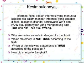 Informasi Rinci beserta Contoh Soal dan Pembahasan | PPTX