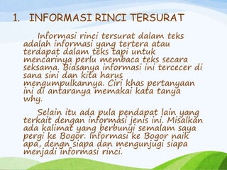 Informasi Rinci beserta Contoh Soal dan Pembahasan | PPTX
