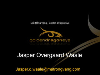 Mắt Rồng Vàng– Golden Dragon Eye Jasper Overgaard Waale Jasper.o.waale@matrongvang.com 