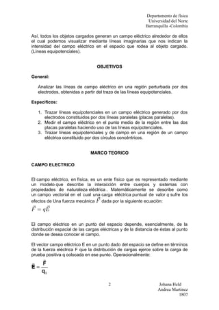 Infome2lineasequipotencialesycampoelectrico | PDF