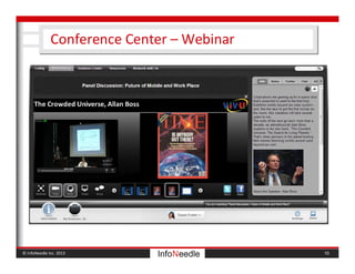 © InfoNeedle Inc. 2013
Conference Center – Webinar
10
 