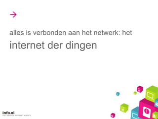  alles is verbonden aan het netwerk: het  internet der dingen 