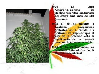 1606 Els Anglesos porten el cannabis al Canadá. 
