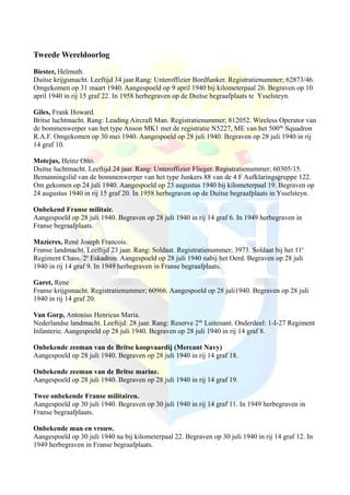 Tweede Wereldoorlog
Biester, Helmuth.
Duitse krijgsmacht. Leeftijd 34 jaar.Rang: Unteroffizier Bordfunker. Registratienumm...