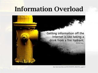 Information Overload http://farm4.static.flickr.com/3052/2595497078_4f6d5367bc_z.jpg?zz=1 