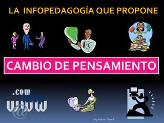 LA INFOPEDAGOGÍA QUE PROPONE
CAMBIO DE PENSAMIENTO
Mg. Patricio Tobar E
 