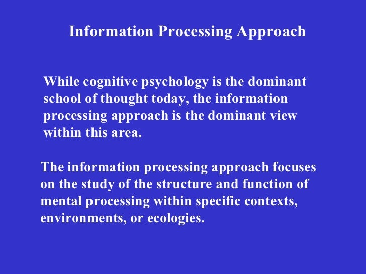 Cognitive Approach Information Processing Theory Definition