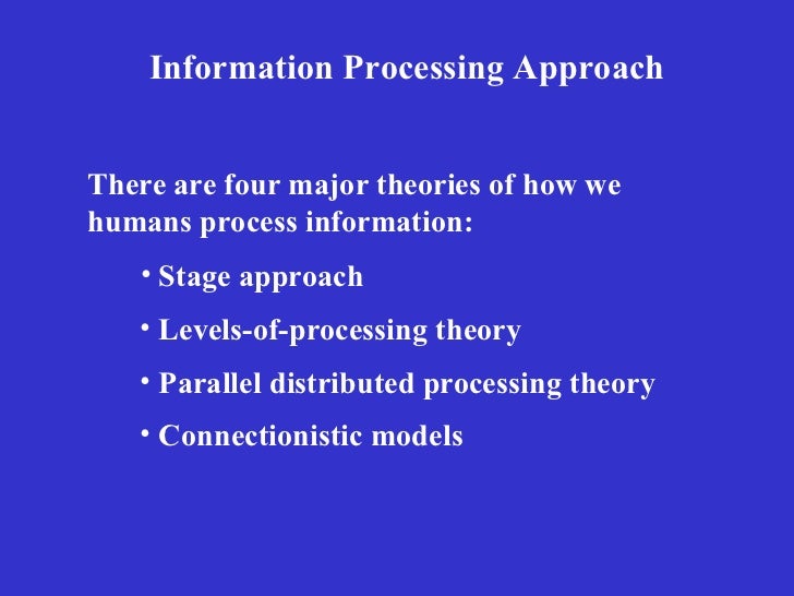 Information processing approach